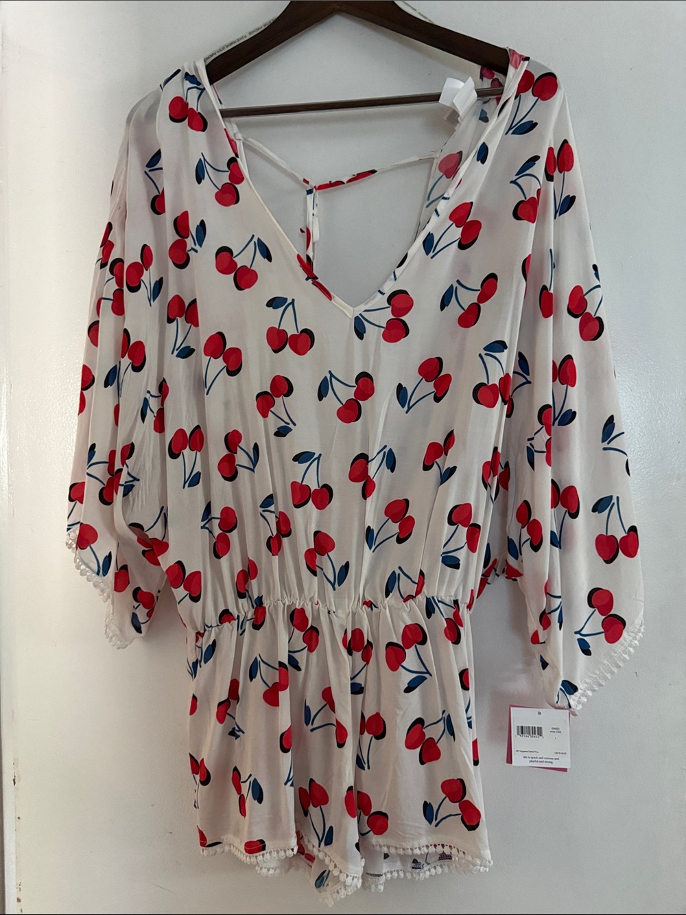 🆕 kate spade Cherry-Print V-Neck Romper 🆕